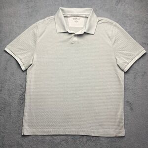 Kenneth Cole Shirt Mens Large Polo Slim Fit Gray Performance Stretch Awearness